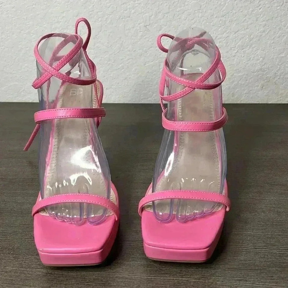 BP Netta Pink Lace Up Heel Size 9.5 (damaged) - Picture 8 of 15